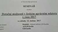 Dotační možnosti v českém agrárním sektoru v roce 2017 - JH